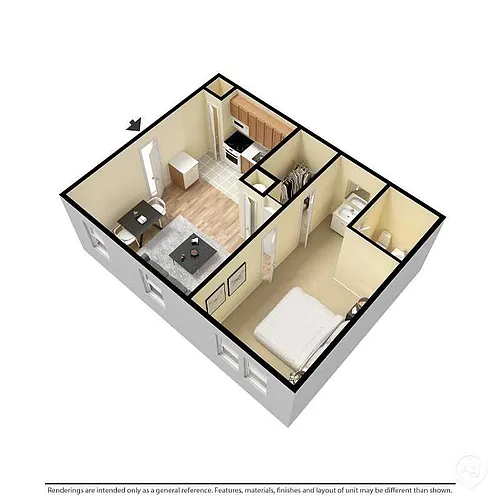 Floor plan 1 Bed 1 Bath
