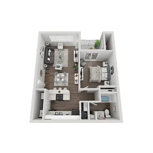 Floor plan 1 Bed 1 Bath