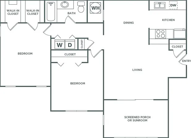Ambrose Classic | 2 bed 2 bath | 1190 sq ft Ambrose Classic | 2 bed 2 bath | 1190 sq ft