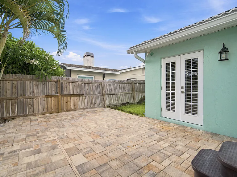 Large patio area for outdoor furniture.