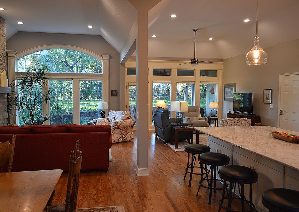 Open kitchen and living area
