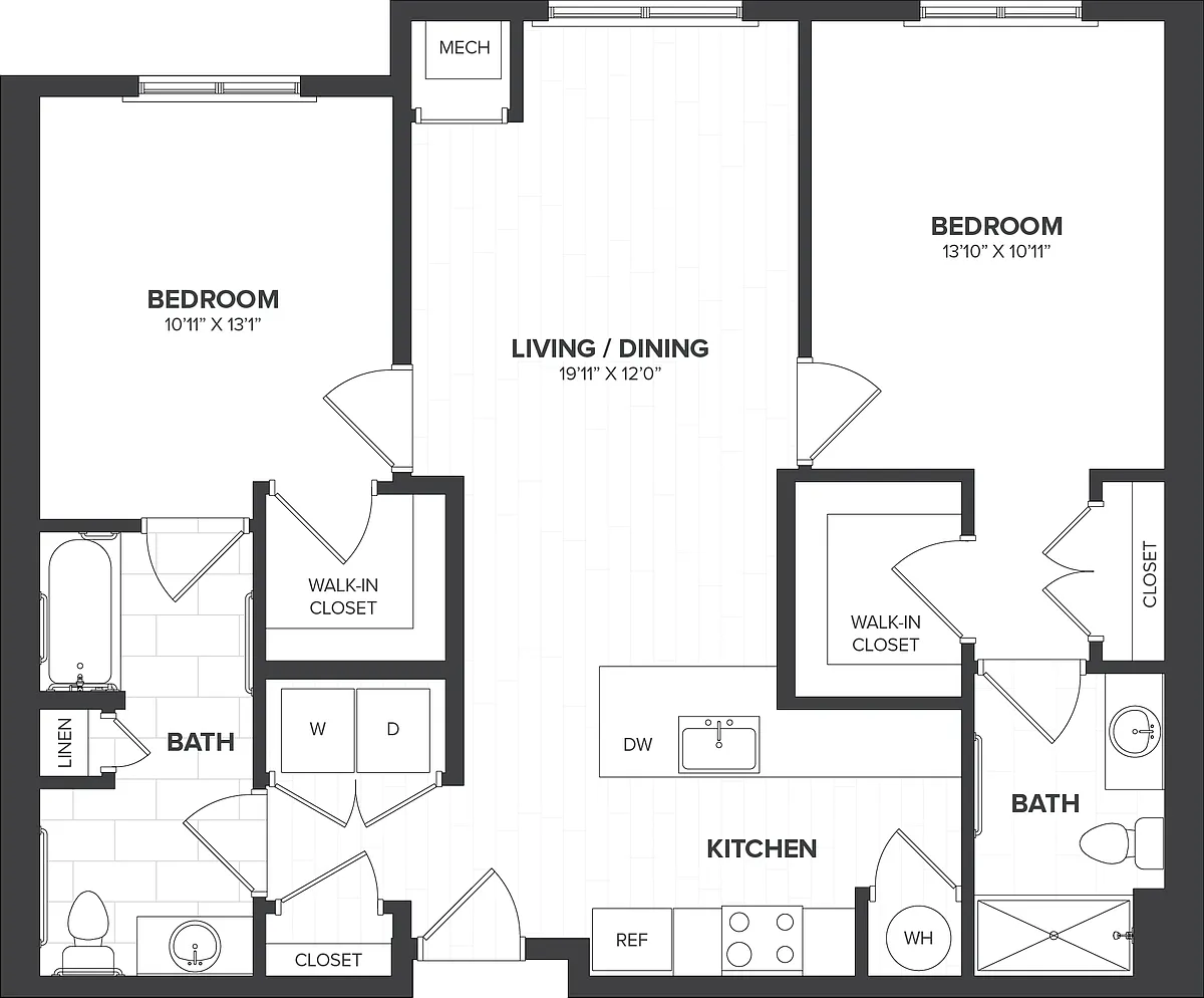 Floor plan 2 Bed/2 Bath-B3.2