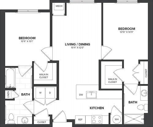 Floor plan 2 Bed/2 Bath-B3.2