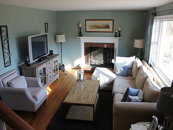 living room & fireplace