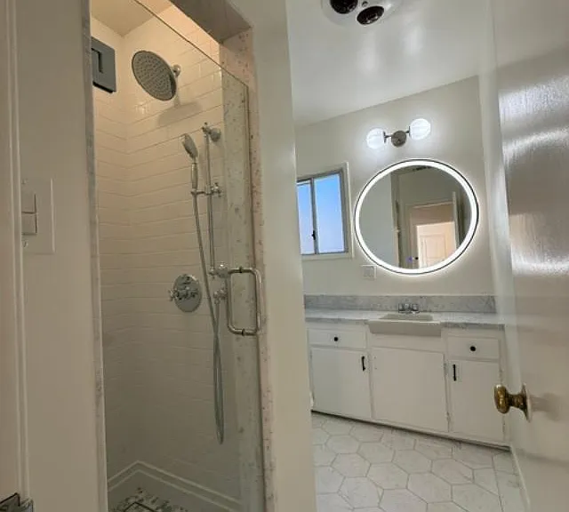 New remodel of Bath #2 with shower.