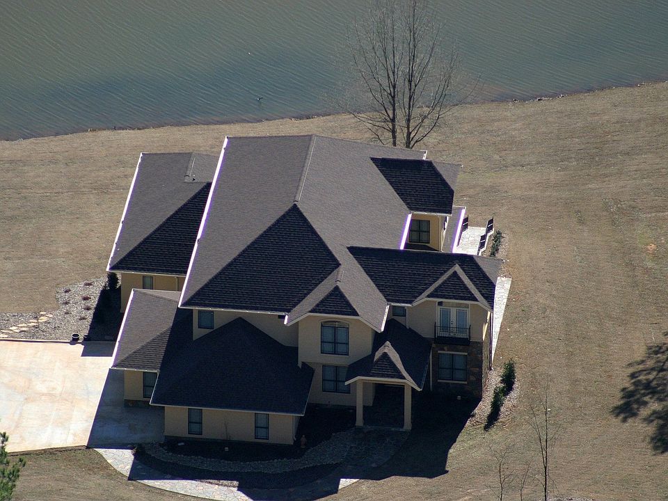 Arial View Lake in bckground