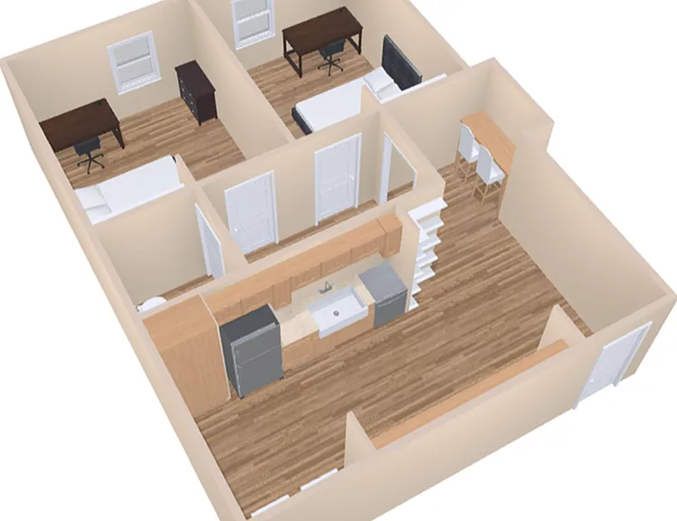2 Bedroom Flat 525 sqft 2 Bedroom Flat 525 sqft