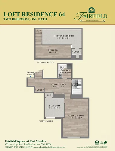 Floor plan Residence 64 Two Bedroom One Bath