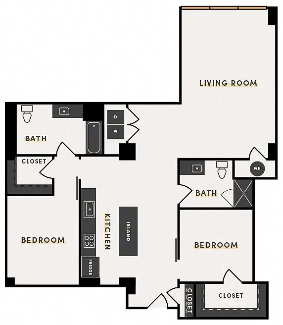 Floor plan 2 Bed J (ALT 1)