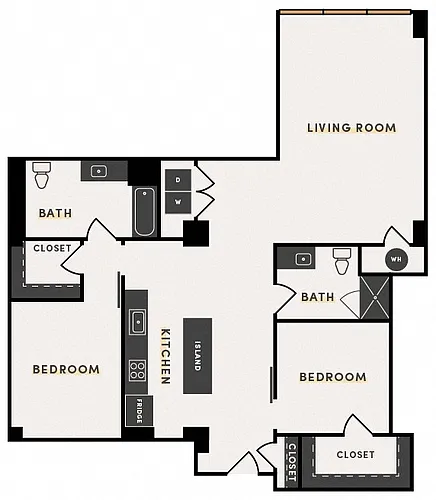 Floor plan 2 Bed J (ALT 1)