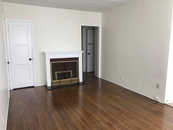 Living area and faux fireplace