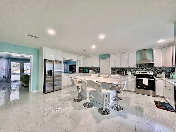 Kitchen with Built in Marble Dining Table