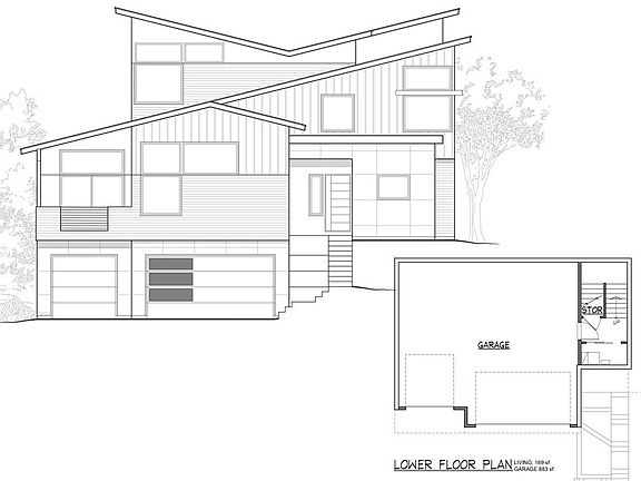 Front Rendering & Oversized 3-Car Garage * 450 SqFt Basement Option>