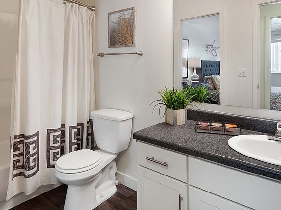 Apartments on the Green Bathroom Sink and Shower