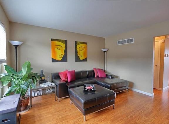 Living Room with laminate flooring.