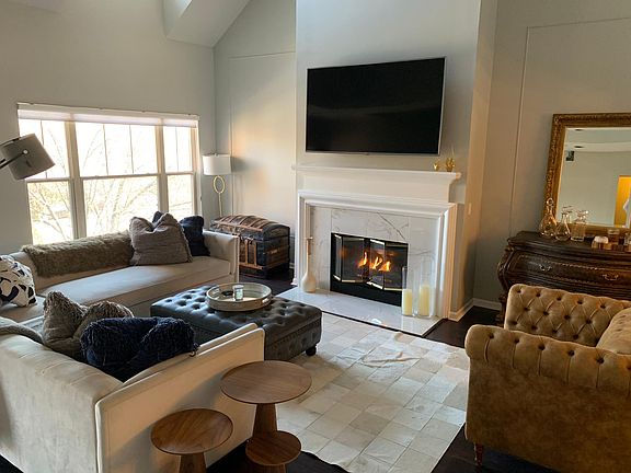 living room with gas fireplace