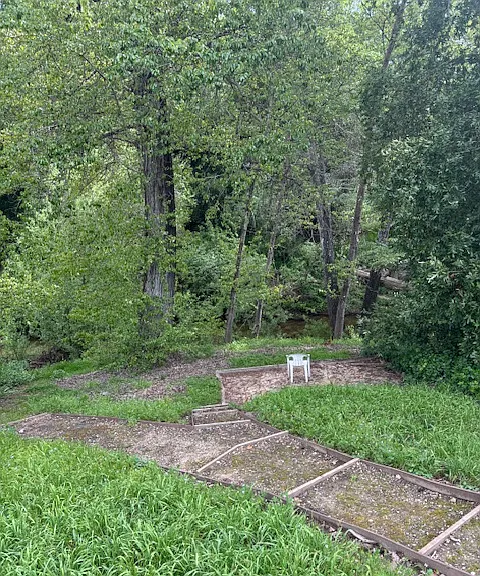 Sitting area above San Lorenzo River