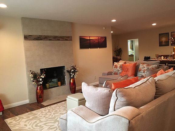 Living room with fireplace