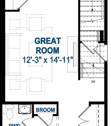 A blackline drawing of the Spruce model by Brookfield Residential