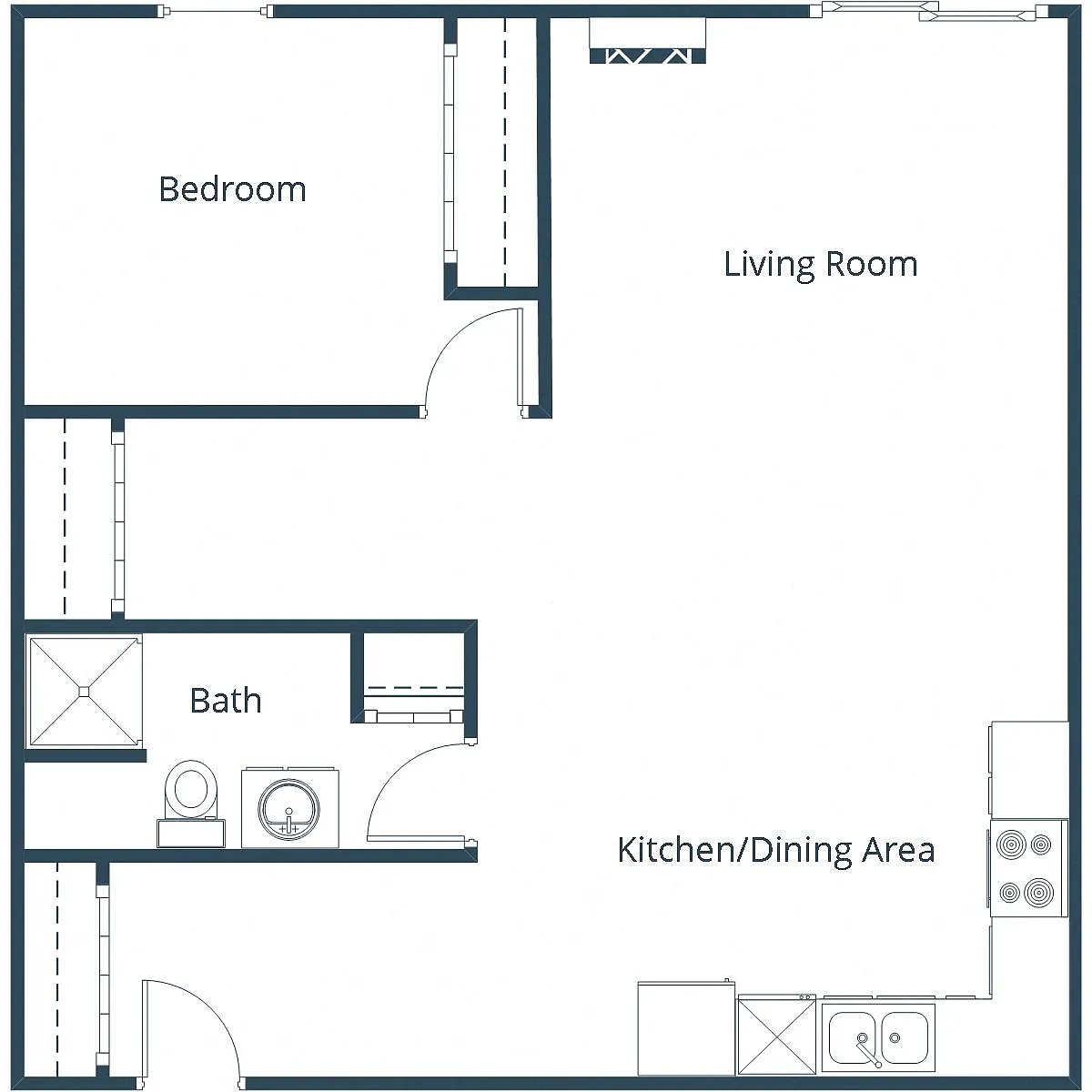 Floor plan One Bedroom 11A