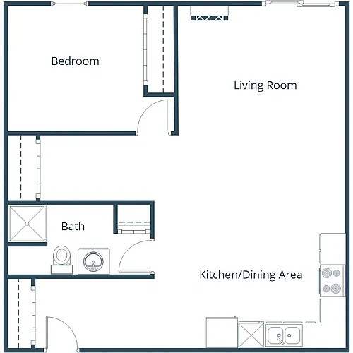 Floor plan One Bedroom 11A