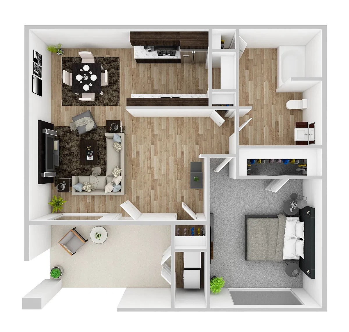 Floor plan 1 Bedroom (A)