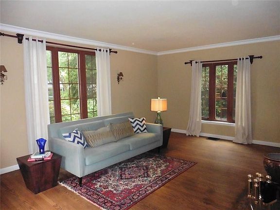 This photo is taken from the entry hall area of the home