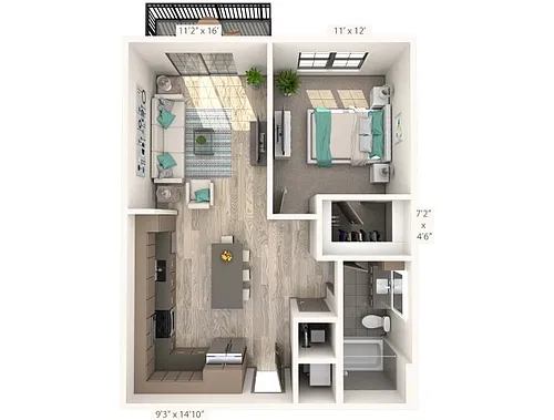 Floor plan Cubist - WFH (Income Restricted)
