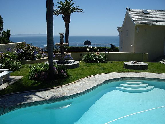 Pool area with ocean views