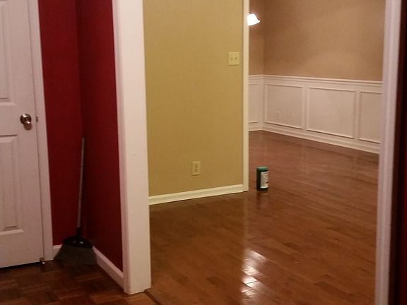 View from front door/foyer to living room and dining room