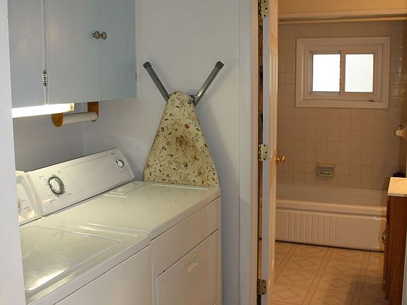 laundry area into bathroom
