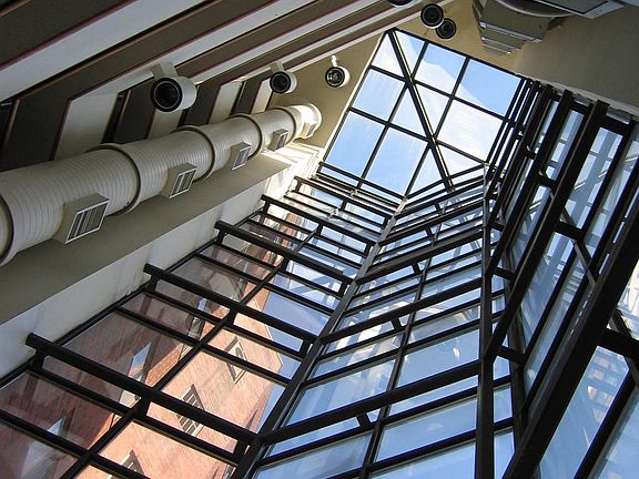 front windows in lobby