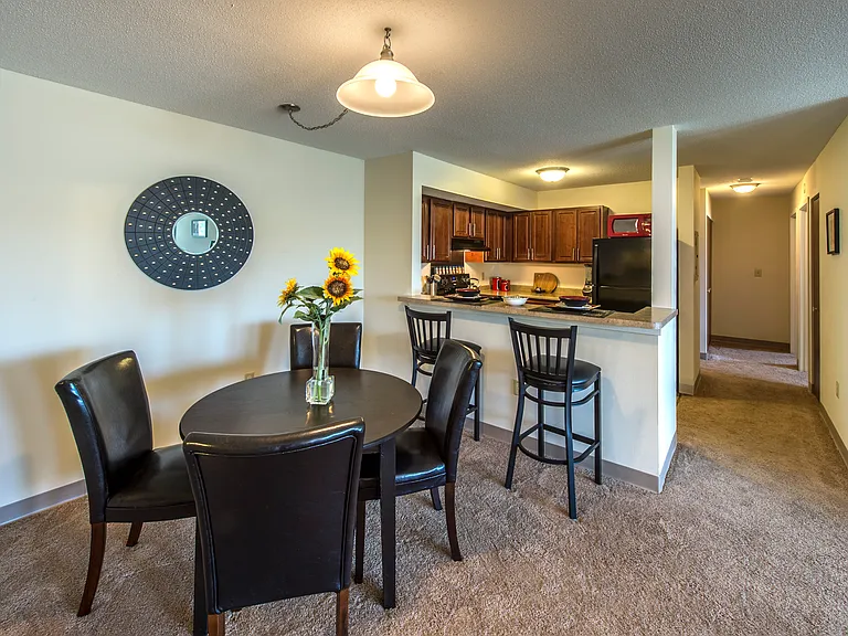 Kitchen, Dining Room & Hallway To Bedroom