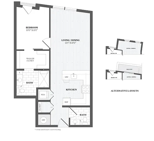 Floor plan 1 Bed/1.5 Bath-A5a 367 Orange