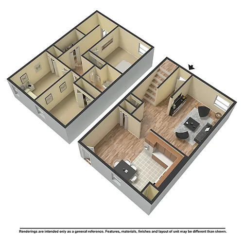 Floor plan 3 Bedroom Townhome
