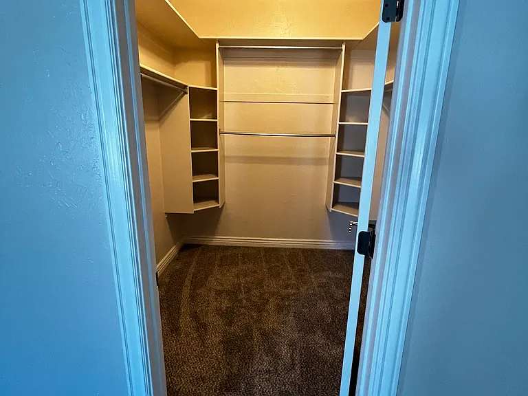 Master closet with built-in shelves