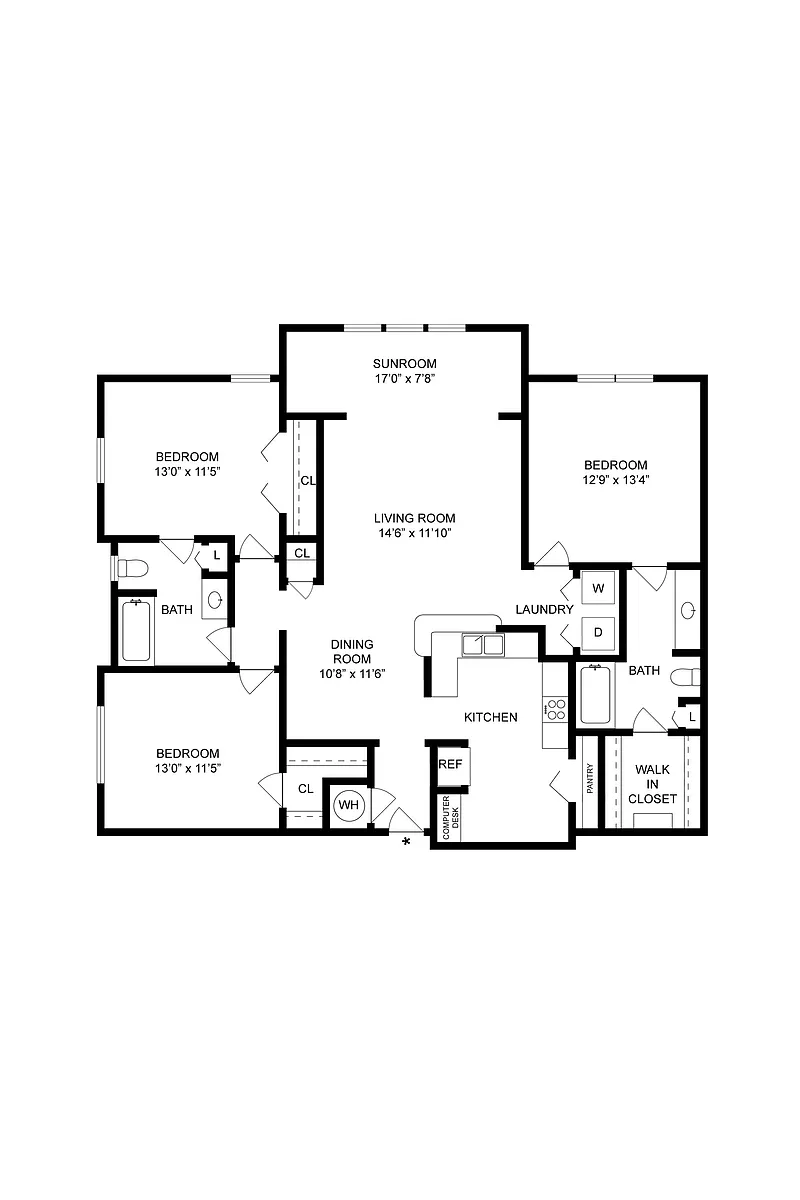 Floor plan Haven Wood w/ Sunroom
