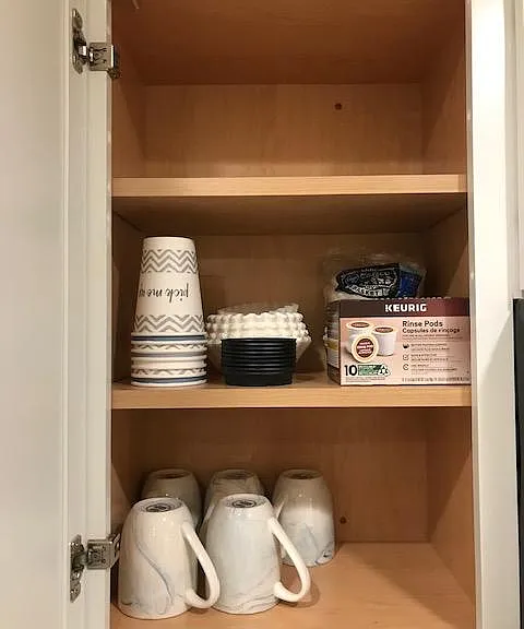 Coffee mugs and filters.