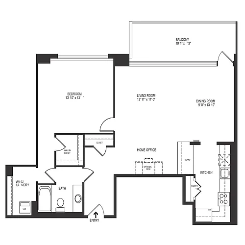 Floor plan 1 Bedroom 1 Bath 972 SF 11mr