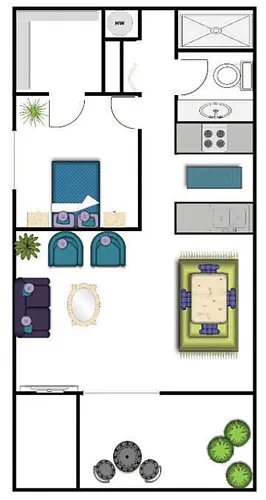 Floor plan 1 Bedroom 1 Bathroom