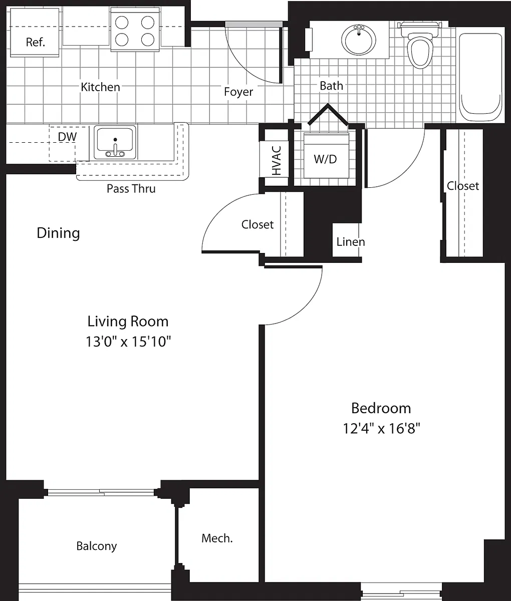 Floor plan 1 Bedroom L
