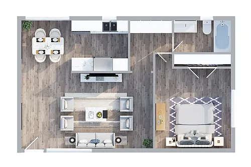 Floor plan White 1-Bedroom