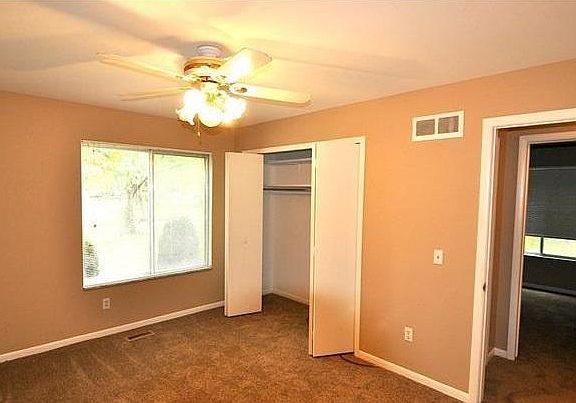 Master bedroom with ceiling fan