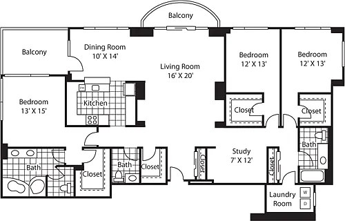 Floor plan Three Bedroom 2405