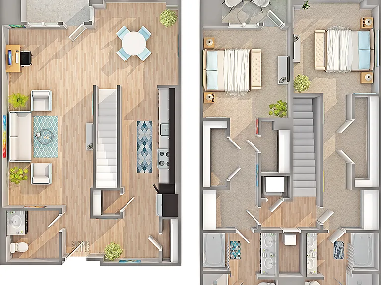 TH1 | 2-Bedroom Townhome Floorplan TH1 | 2-Bedroom Townhome Floorplan