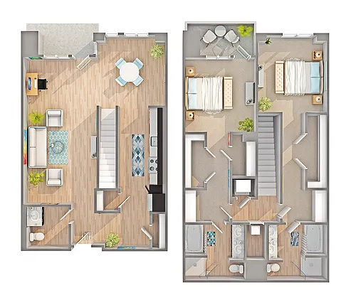 Floor plan TH1 - Townhome 2x2.5