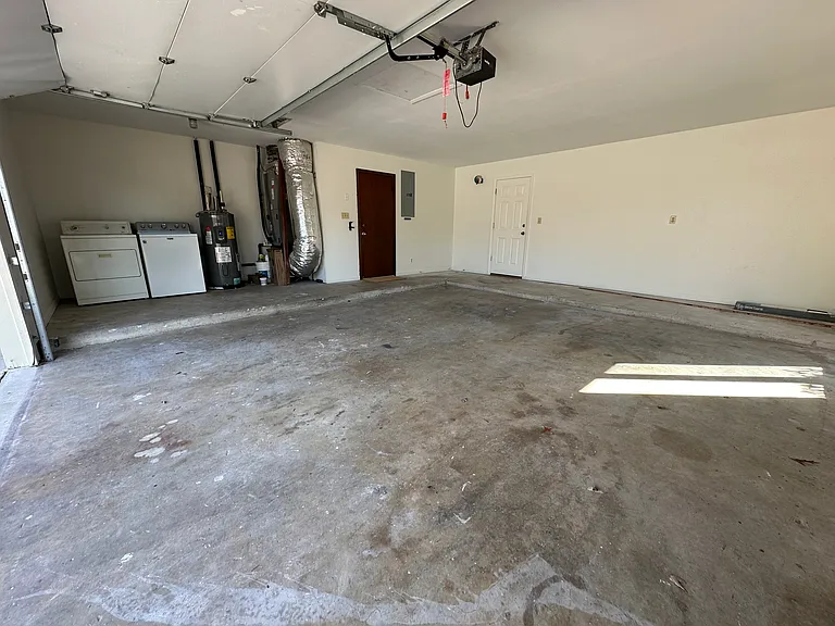 Double garage and laundry area