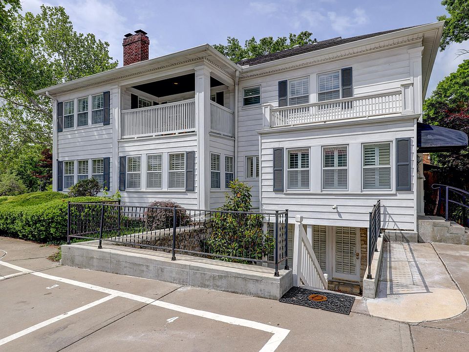 Second story apartment with covered porch.