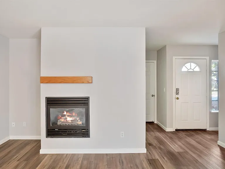 The view of the family room from the kitchen.