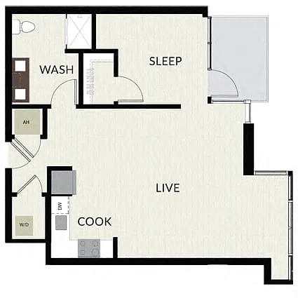 Floor plan 1 Bed/1 Bath-A11
